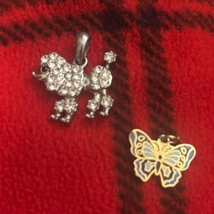 Silver Poodle and Gold Butterfly women’s charm Set
